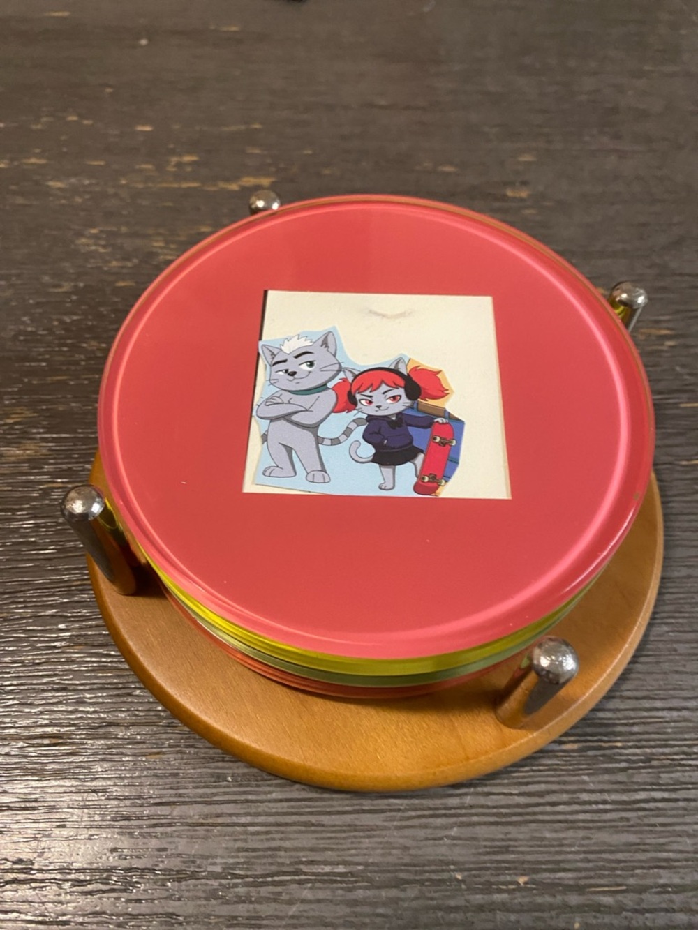 Swing Colorful Glass  Photo Coaster Set